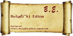 Bulyáki Edina névjegykártya